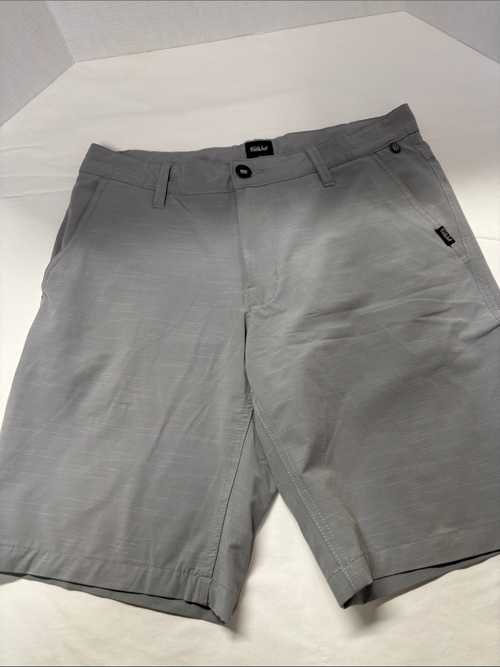 Far West Light Gray Men's Flat Front Performance Shorts